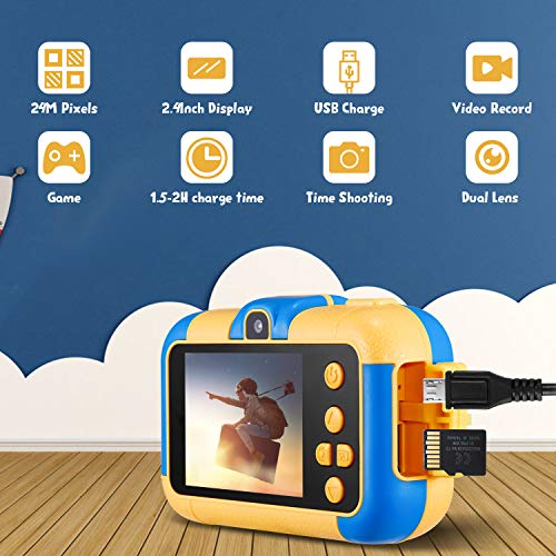 SUZIYO Kids Camera, 1080P Dual Lens Video Camcorder