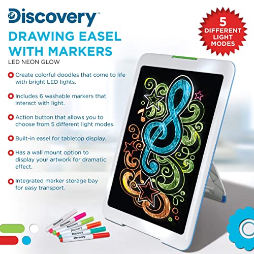 Neon Glow Drawing Easel with 6 Markers