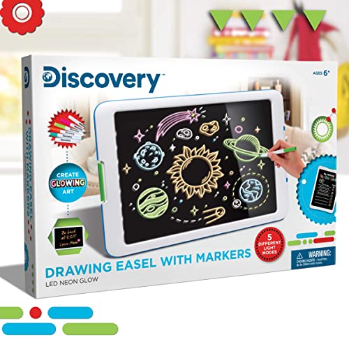 Neon Glow Drawing Easel with 6 Markers