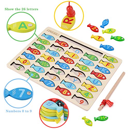 Magnetic Wooden Fishing Game for Toddlers