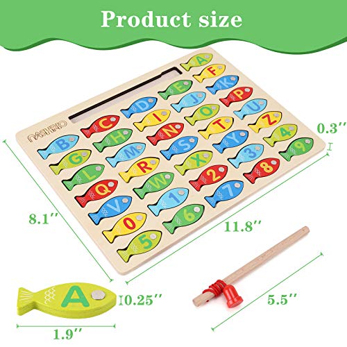 Magnetic Wooden Fishing Game for Toddlers