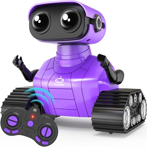 Playsheek Rechargeable Remote Control Emo Robot Toy Purple