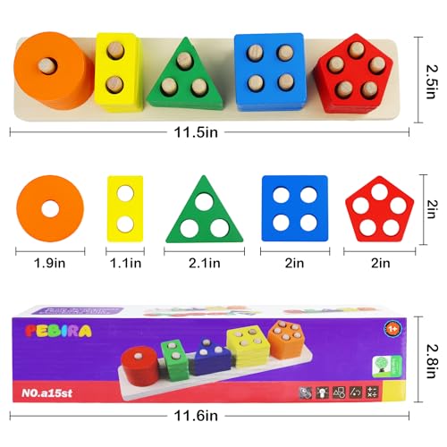 Montessori Wooden Sorting & Stacking Toys for Toddlers