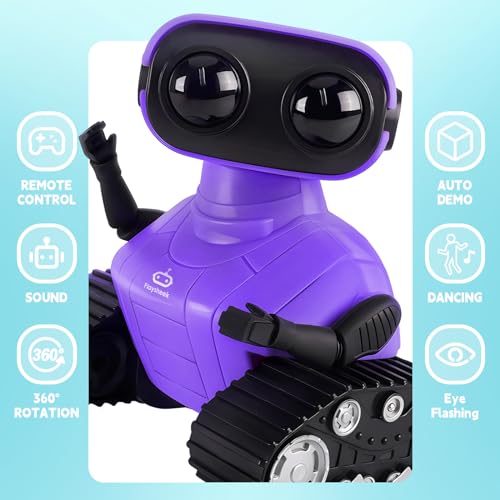 Playsheek Rechargeable Remote Control Emo Robot Toy Purple