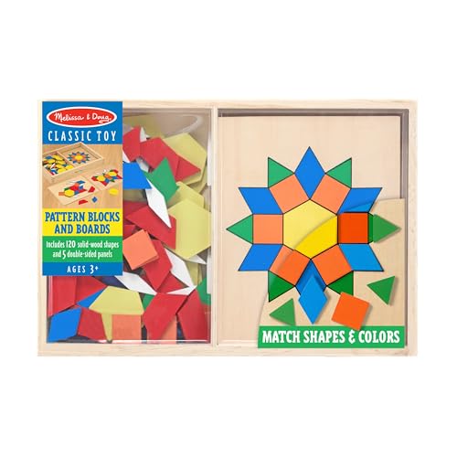 Melissa & Doug Wooden Pattern Blocks Set