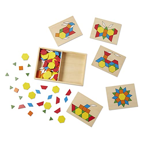 Melissa & Doug Wooden Pattern Blocks Set