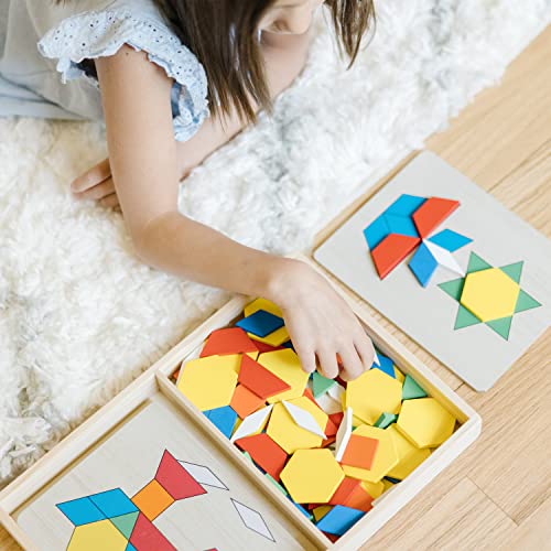 Melissa & Doug Wooden Pattern Blocks Set