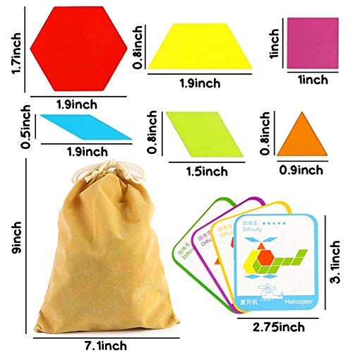 LovesTown 209 PCS Wooden Geometric Pattern Blocks