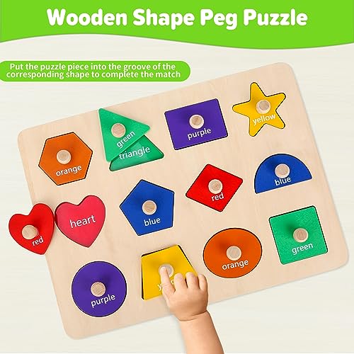 Montessori Wooden Shape Learning Puzzles for Toddlers