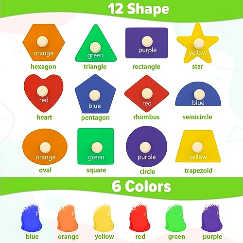 Montessori Wooden Shape Learning Puzzles for Toddlers