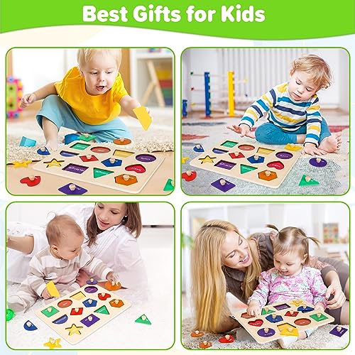 Montessori Wooden Shape Learning Puzzles for Toddlers