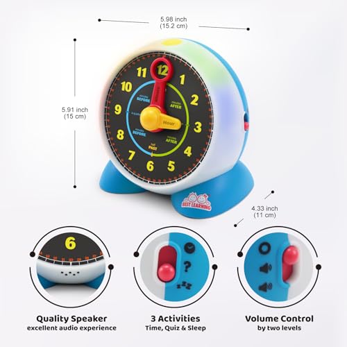 Talking Learning Clock Toy for Kids Ages 3-6