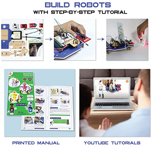 STEM Robotics Kit: 10in1 Projects for Ages 8-12