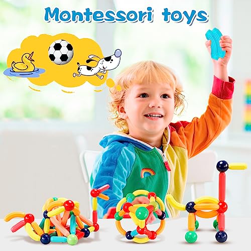 64-Piece Magnetic Building Blocks STEM Educational Toy