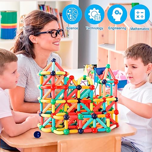 64-Piece Magnetic Building Blocks STEM Educational Toy