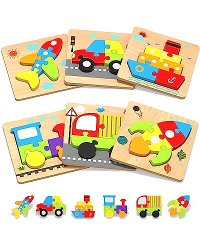 Wooden Vehicle Shape Puzzles for Toddlers