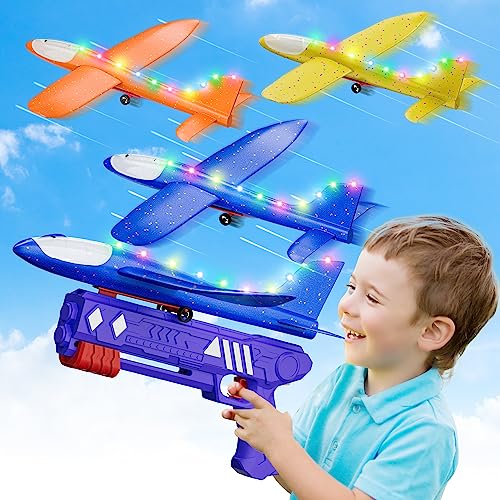 3-Pack LED Foam Airplane Toy Gliders
