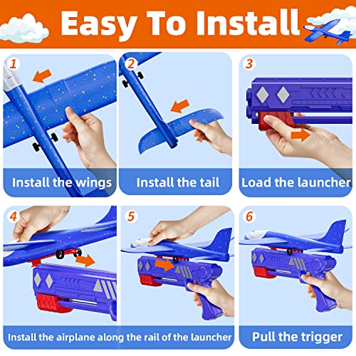 3-Pack LED Foam Airplane Toy Gliders