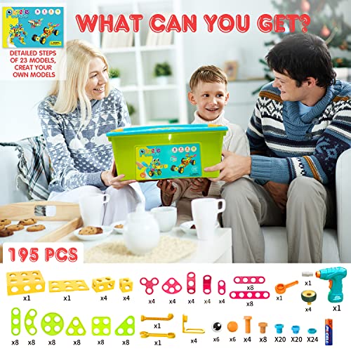 195 PCS STEM Building Blocks for Kids