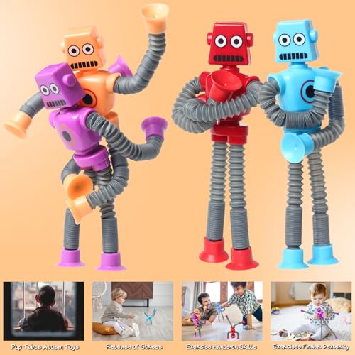 Telescopic Suction Cup Robot Sensory Toy Set