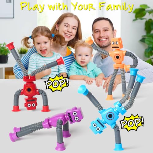 Telescopic Suction Cup Robot Sensory Toy Set