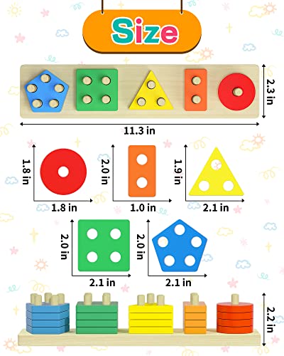 Montessori Wooden Sensory Toys for Toddlers