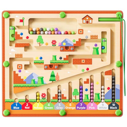 Magnetic Color and Number Maze Puzzle for Kids