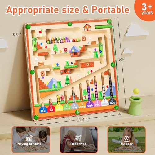 Magnetic Color and Number Maze Puzzle for Kids