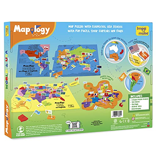 Imagimake Mapology USA & World Map Puzzle