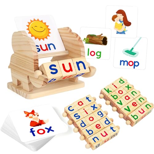 Educational CVC Wood Blocks and Flash Cards