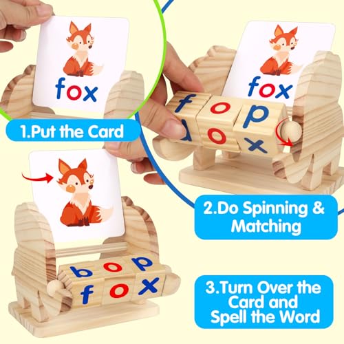 Educational CVC Wood Blocks and Flash Cards