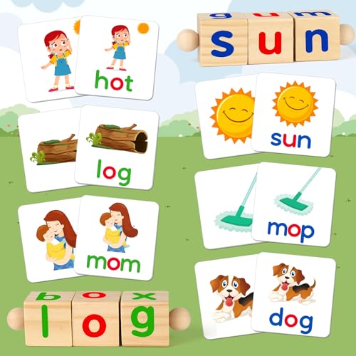 Educational CVC Wood Blocks and Flash Cards