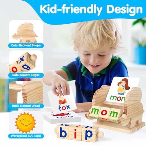 Educational CVC Wood Blocks and Flash Cards