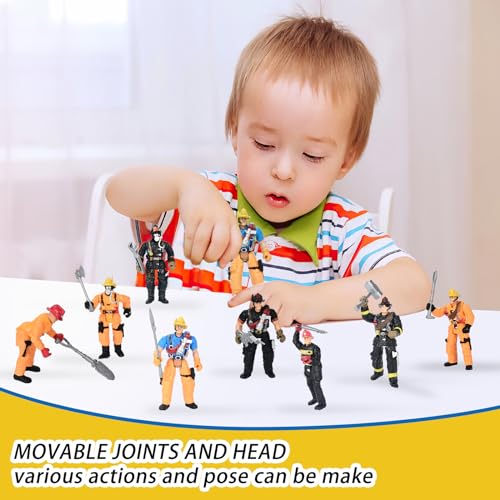 HAPTIME 8-Piece Firefighter Action Figures Set