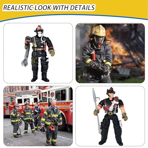 HAPTIME 8-Piece Firefighter Action Figures Set
