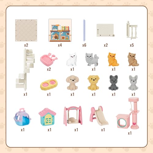 Interactive Pet Playset for Kids - 36 Pieces