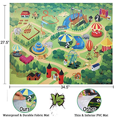 Safari Animal Figurines Playset with Activity Mat