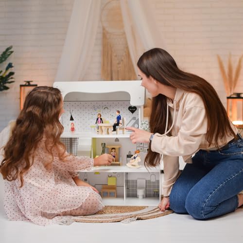 TOMLEON Bendable Dollhouse Figures and Accessories Set