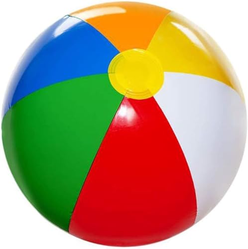 Rainbow Inflatable Beach Balls - 3 Pack