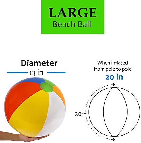 Rainbow Inflatable Beach Balls - 3 Pack