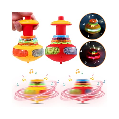 Light Up Spinning Tops - Glow in The Dark