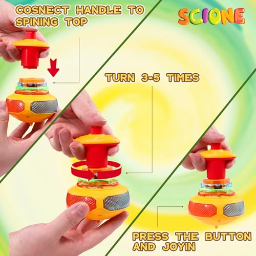 Light Up Spinning Tops - Glow in The Dark
