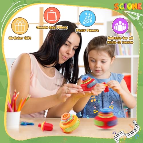 Light Up Spinning Tops - Glow in The Dark