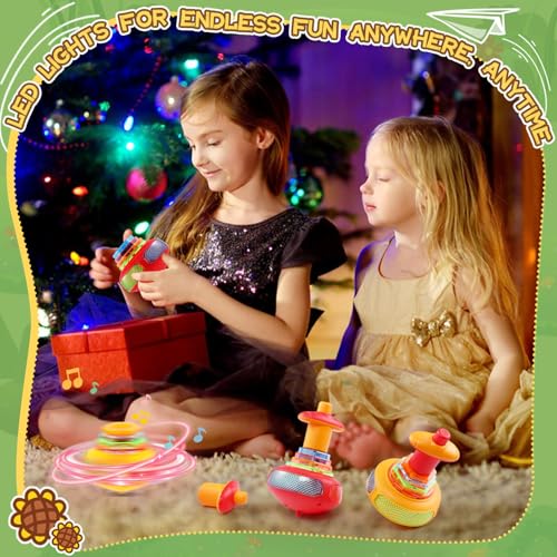 Light Up Spinning Tops - Glow in The Dark