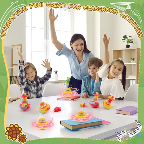 Light Up Spinning Tops - Glow in The Dark