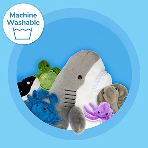 PREXTEX Plush Toy Shark with 5 Sea Animals