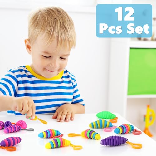 12 PCS Stretchy Sensory Slug Toys for Kids