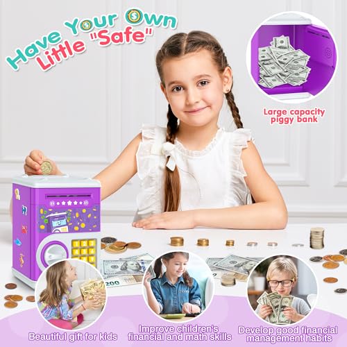 Purple Kids' Electronic Piggy Bank Toy