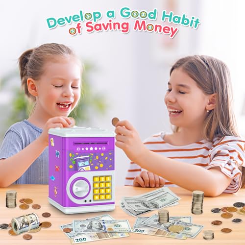 Purple Kids' Electronic Piggy Bank Toy