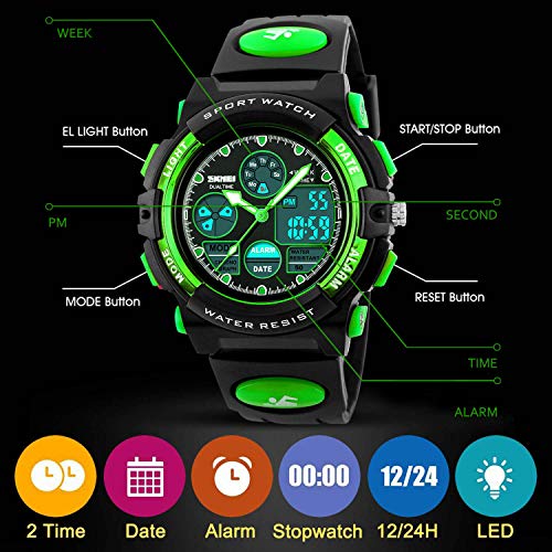 Waterproof Digital Sport Watch for Kids 5-16